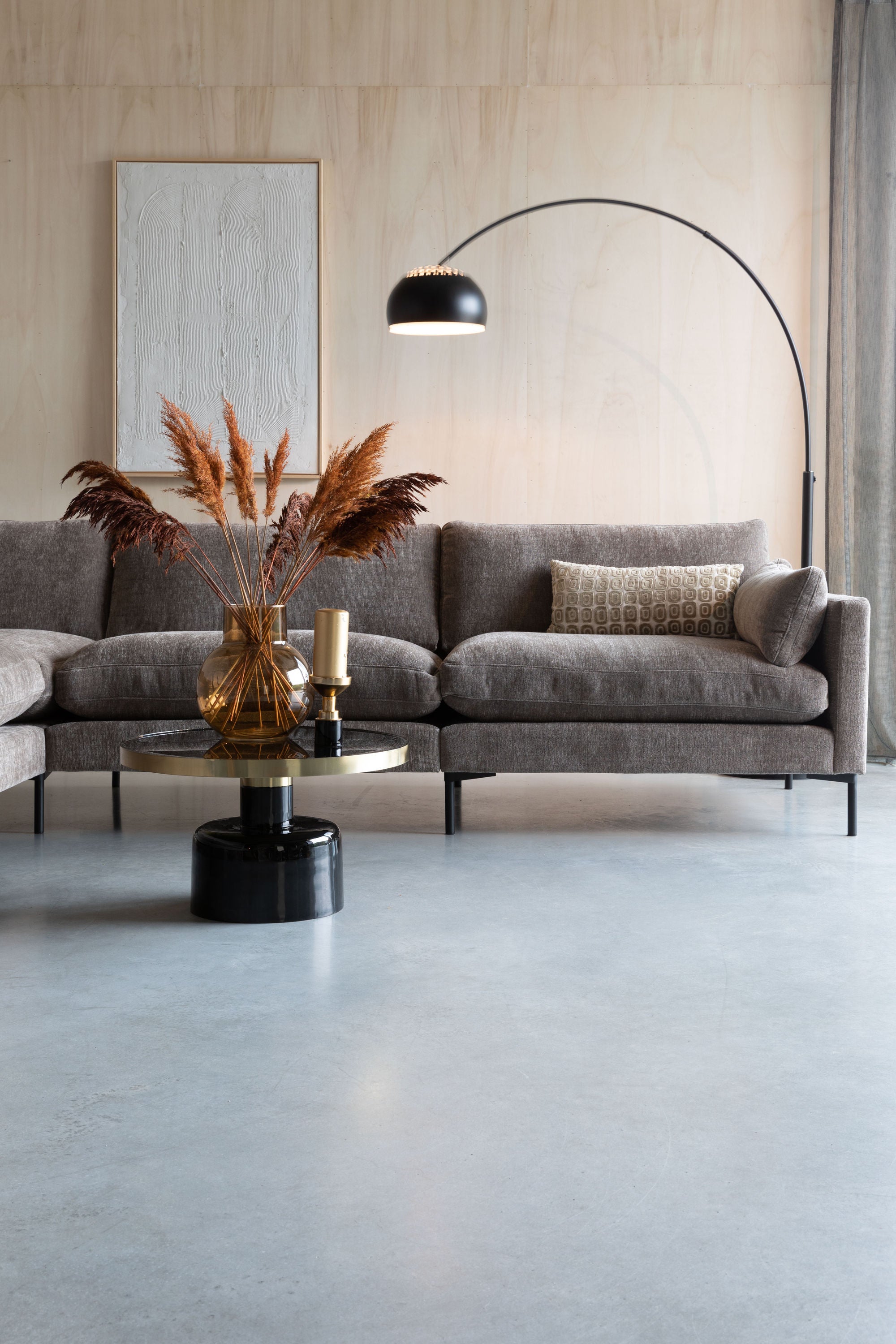 Zuiver Glam Gloss Black & Gold Round Coffee Table